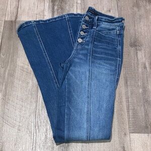 Flying Monkey Dark and Light Blue Flare Jeans